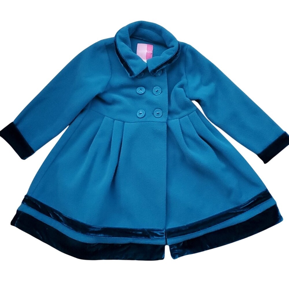 Good Lad Girls Formal Turquoise Fleece Buttondown Swing‎ Coat Size 5